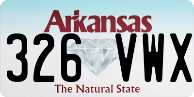 AR license plate 326VWX