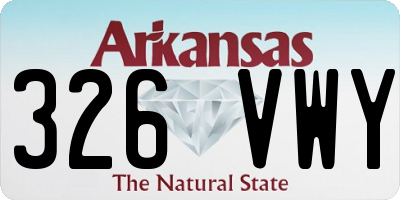 AR license plate 326VWY