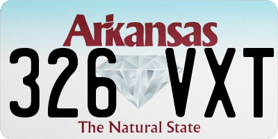 AR license plate 326VXT