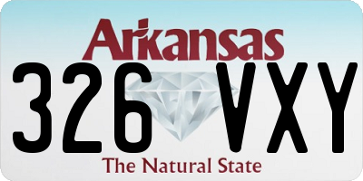AR license plate 326VXY
