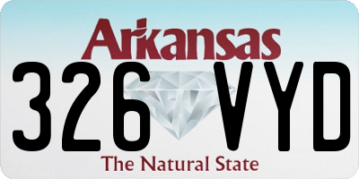 AR license plate 326VYD