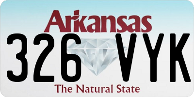 AR license plate 326VYK