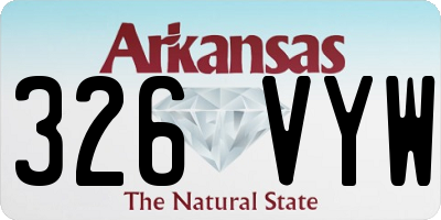 AR license plate 326VYW