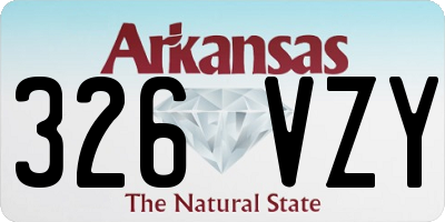 AR license plate 326VZY