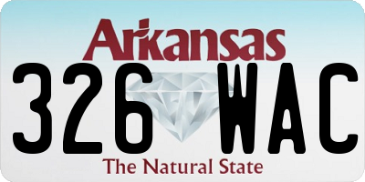 AR license plate 326WAC