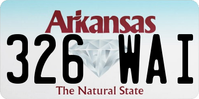 AR license plate 326WAI