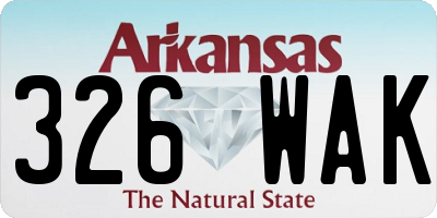 AR license plate 326WAK