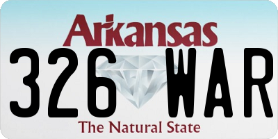AR license plate 326WAR