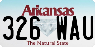 AR license plate 326WAU