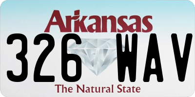 AR license plate 326WAV