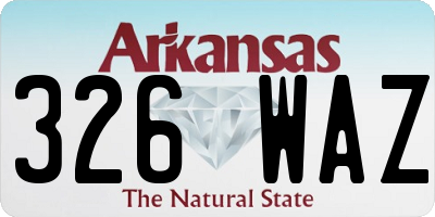 AR license plate 326WAZ