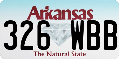 AR license plate 326WBB