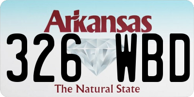AR license plate 326WBD