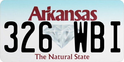 AR license plate 326WBI