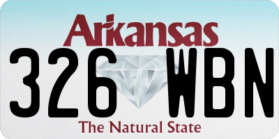 AR license plate 326WBN