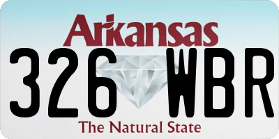 AR license plate 326WBR