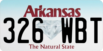 AR license plate 326WBT