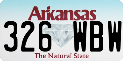 AR license plate 326WBW