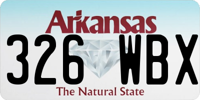 AR license plate 326WBX
