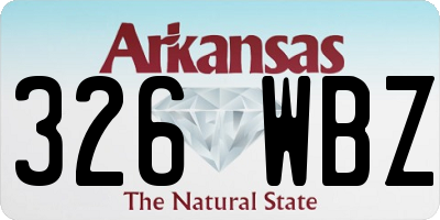 AR license plate 326WBZ