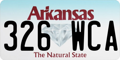 AR license plate 326WCA