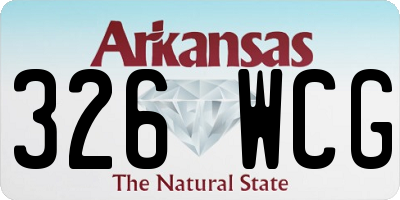 AR license plate 326WCG