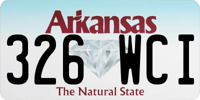 AR license plate 326WCI