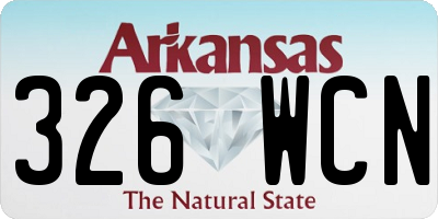 AR license plate 326WCN