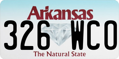 AR license plate 326WCO