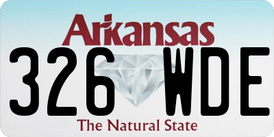 AR license plate 326WDE
