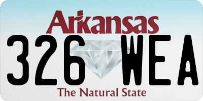 AR license plate 326WEA