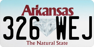 AR license plate 326WEJ