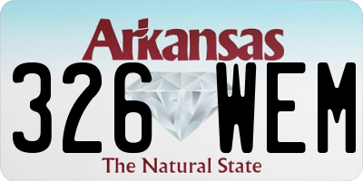 AR license plate 326WEM