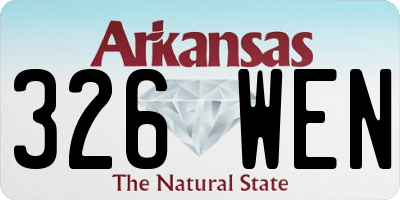 AR license plate 326WEN