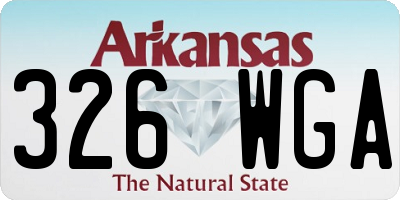 AR license plate 326WGA