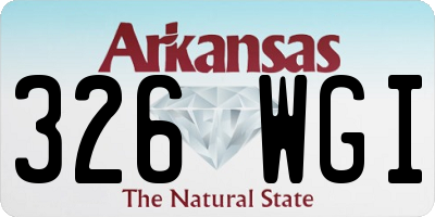 AR license plate 326WGI