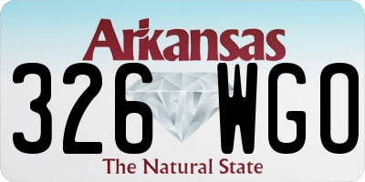 AR license plate 326WGO