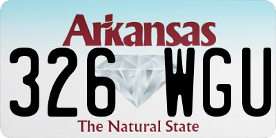 AR license plate 326WGU