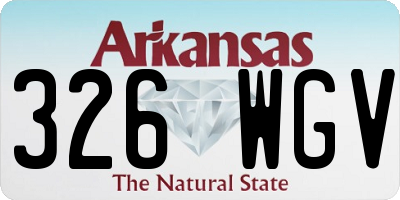 AR license plate 326WGV