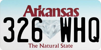 AR license plate 326WHQ
