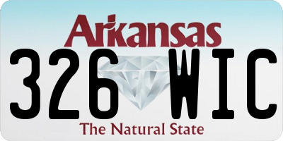 AR license plate 326WIC