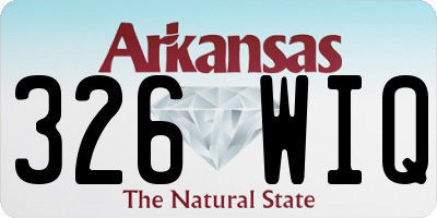 AR license plate 326WIQ