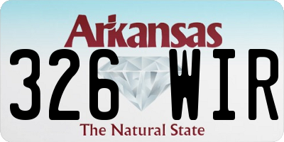 AR license plate 326WIR