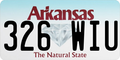 AR license plate 326WIU