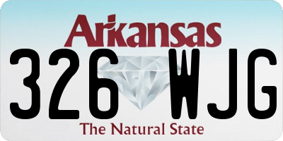 AR license plate 326WJG