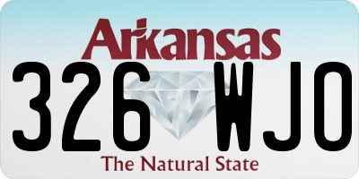 AR license plate 326WJO
