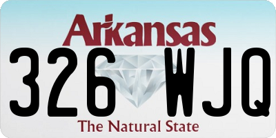 AR license plate 326WJQ