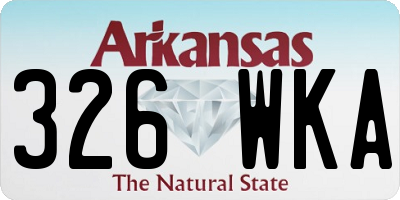 AR license plate 326WKA