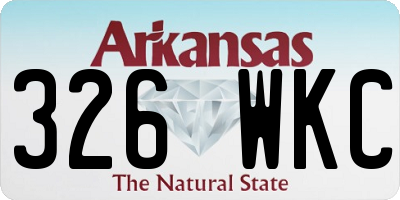AR license plate 326WKC