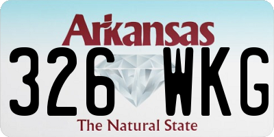 AR license plate 326WKG